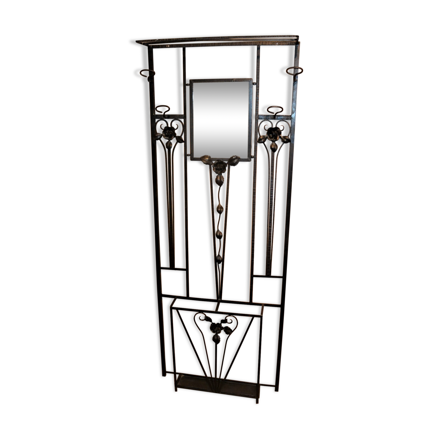 Wrought iron coat rack