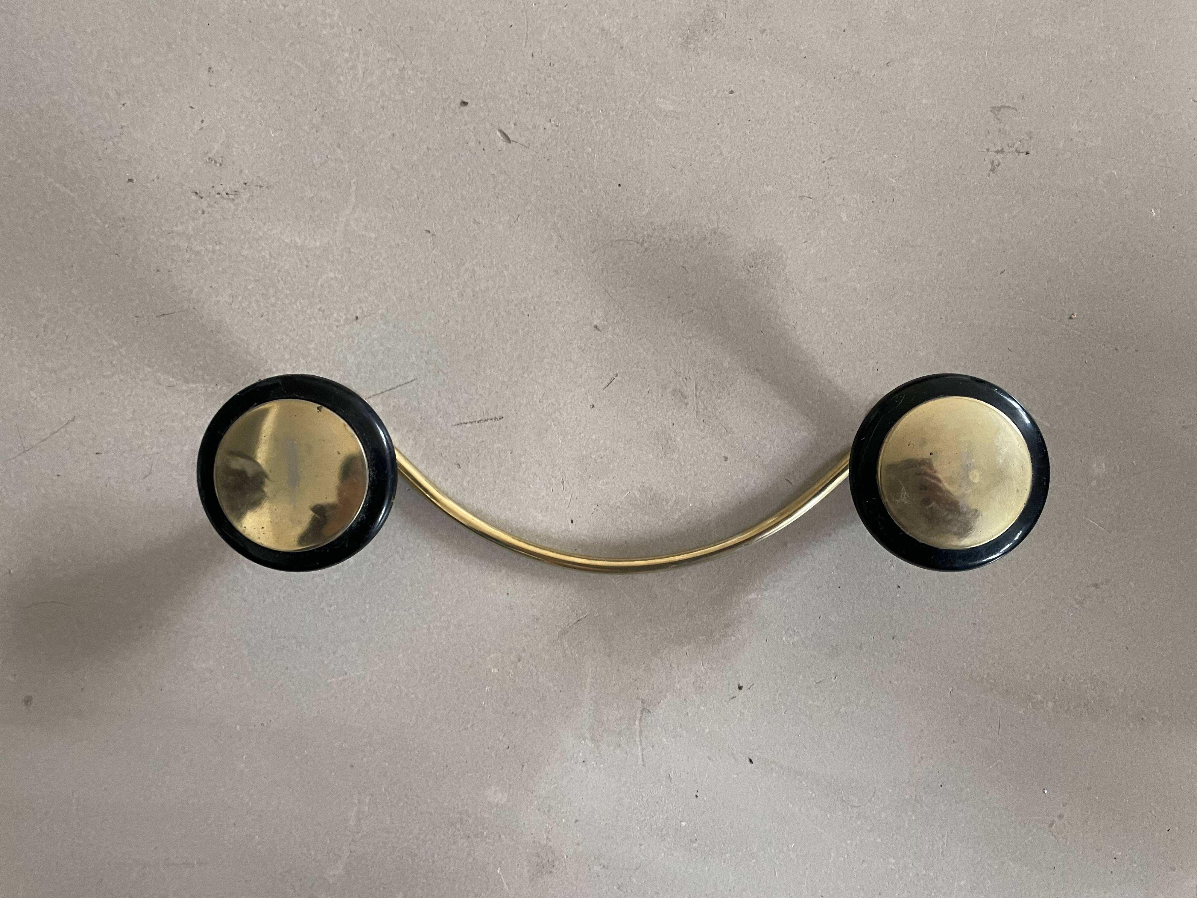 Old double golden coat hook