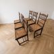 Lot de 6 chaises vintage en bois et canage