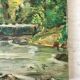 Tableau huile sur toile rivière vintage