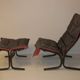 Westnofa patinated leather lounge chair with footrest, Norway 1960s