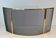 Curved Three-Panel Fire Screen in Polished Brass and Black Grille, in Style of