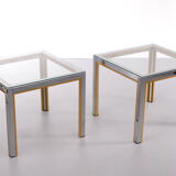 Paire de tables d'appoint Renato Zevi hollywood regency tables, italie des années 1970