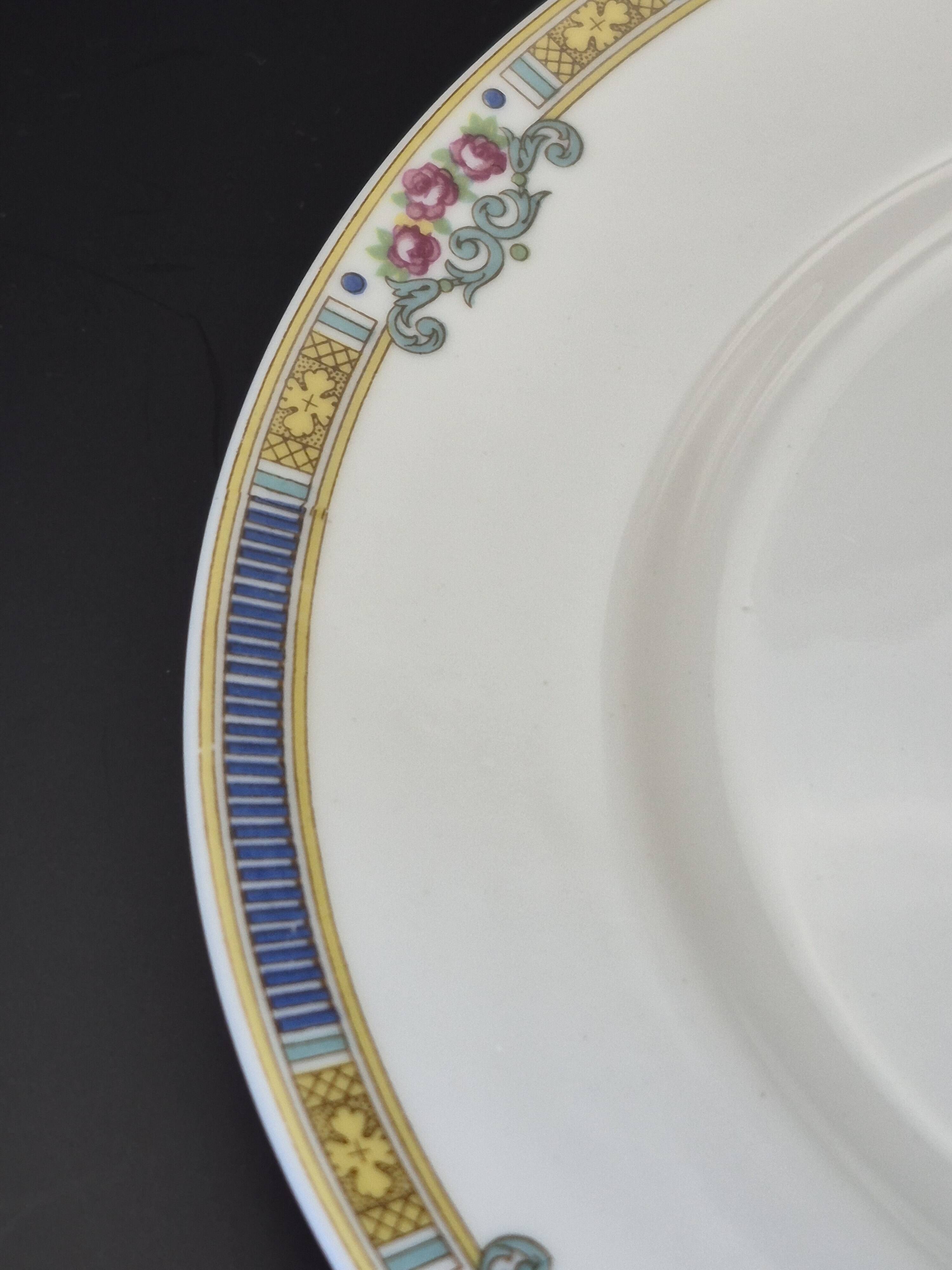 Série de 6 assiettes à dessert Bernardaud Limoges – Art Déco – A714