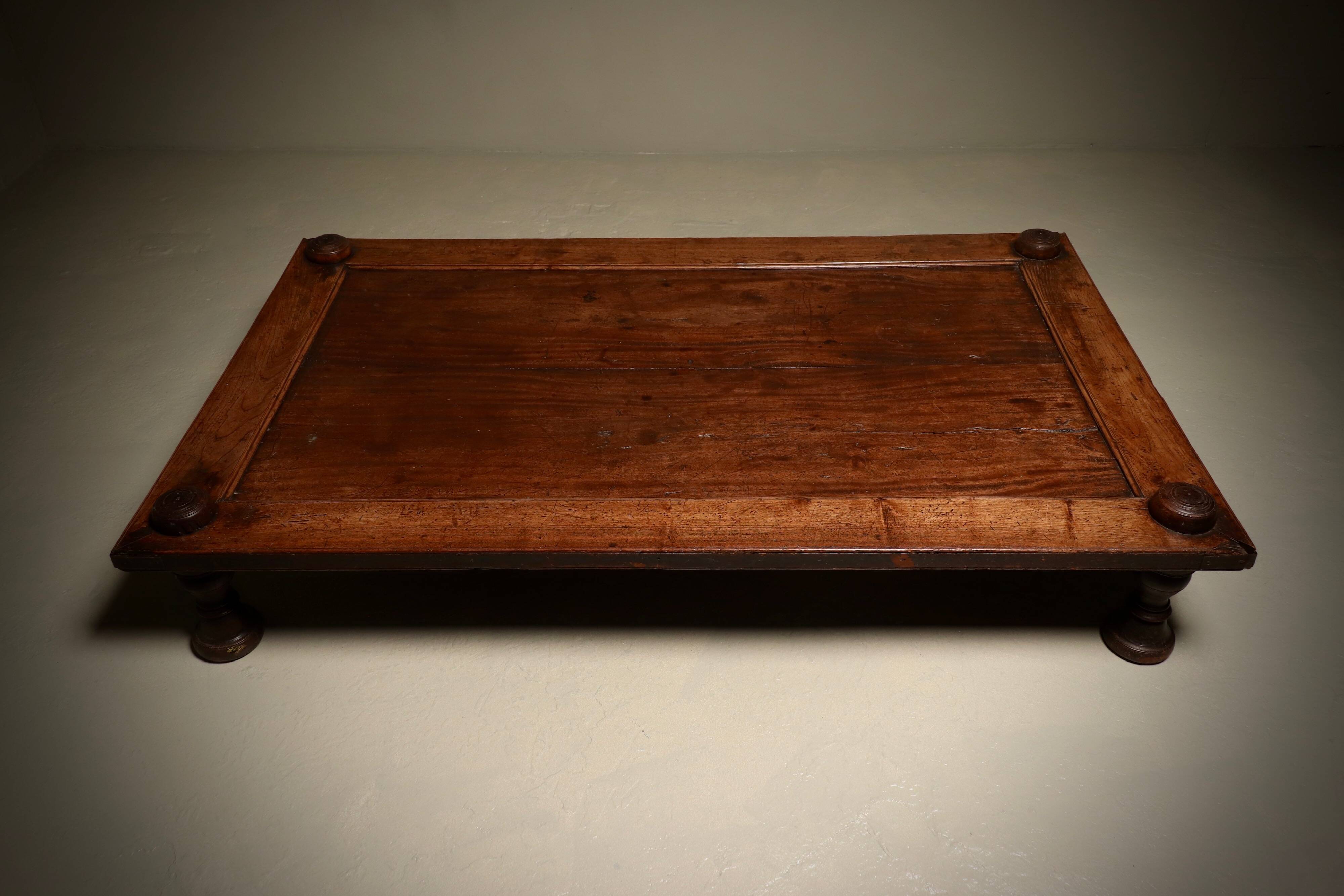 Monumental 19th Century Wabi Sabi Daybed in Tropical Hardwood