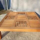Coffee table 9 openwork checkerboards in solid beech