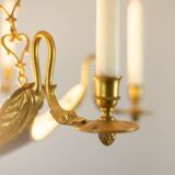 Maison Baguès. Lustre de style Empire en bronze doré. Années 1950.