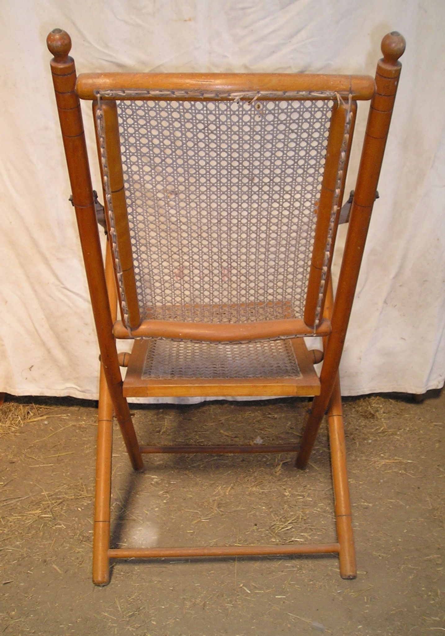 Fauteuil canné pliant début XX