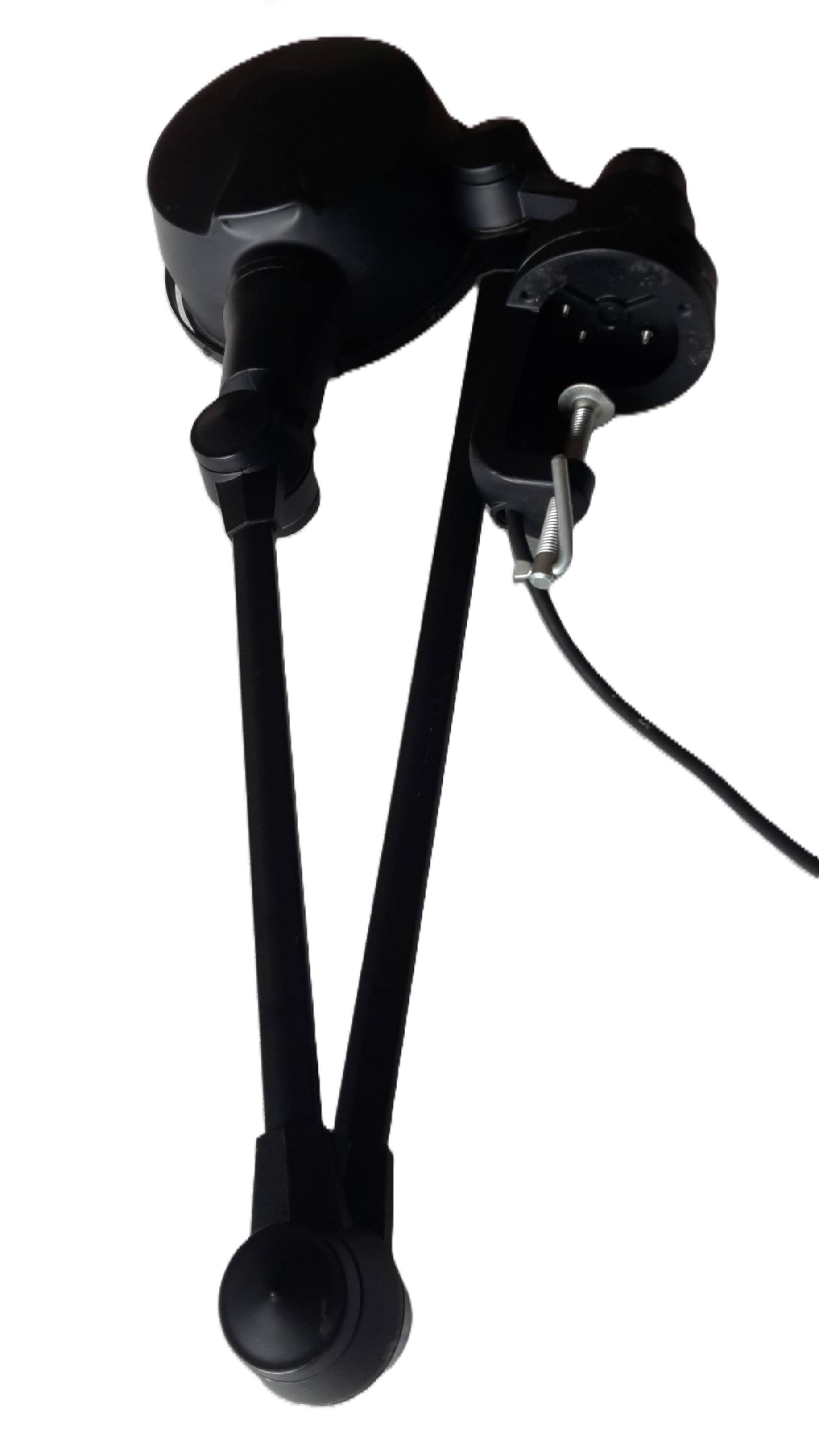 Old black Jieldé workshop lamp with clamp, 2 arms (35 and 50cm) - E27 150W.