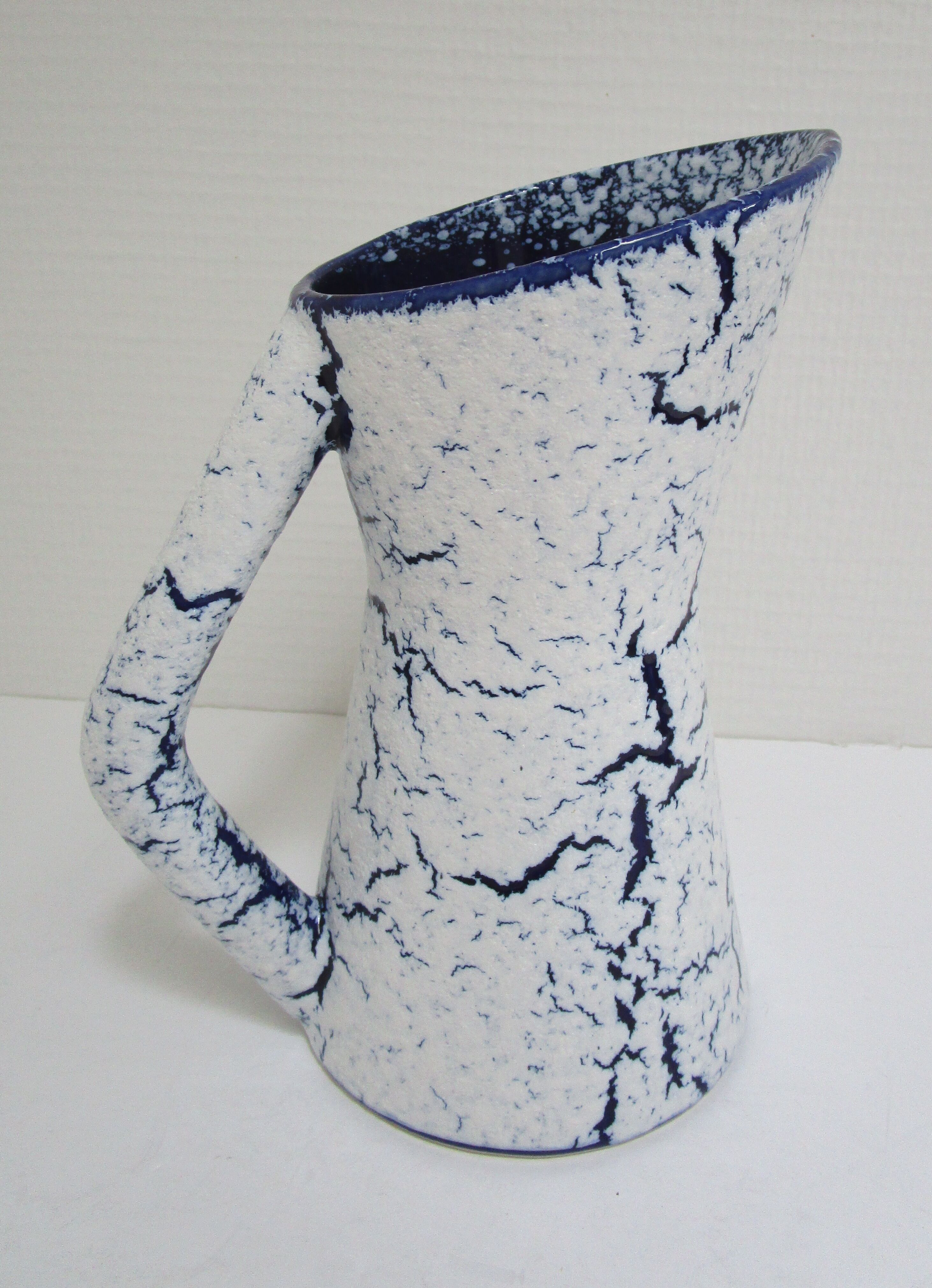 Pichet fat lava blue ceramic vintage design