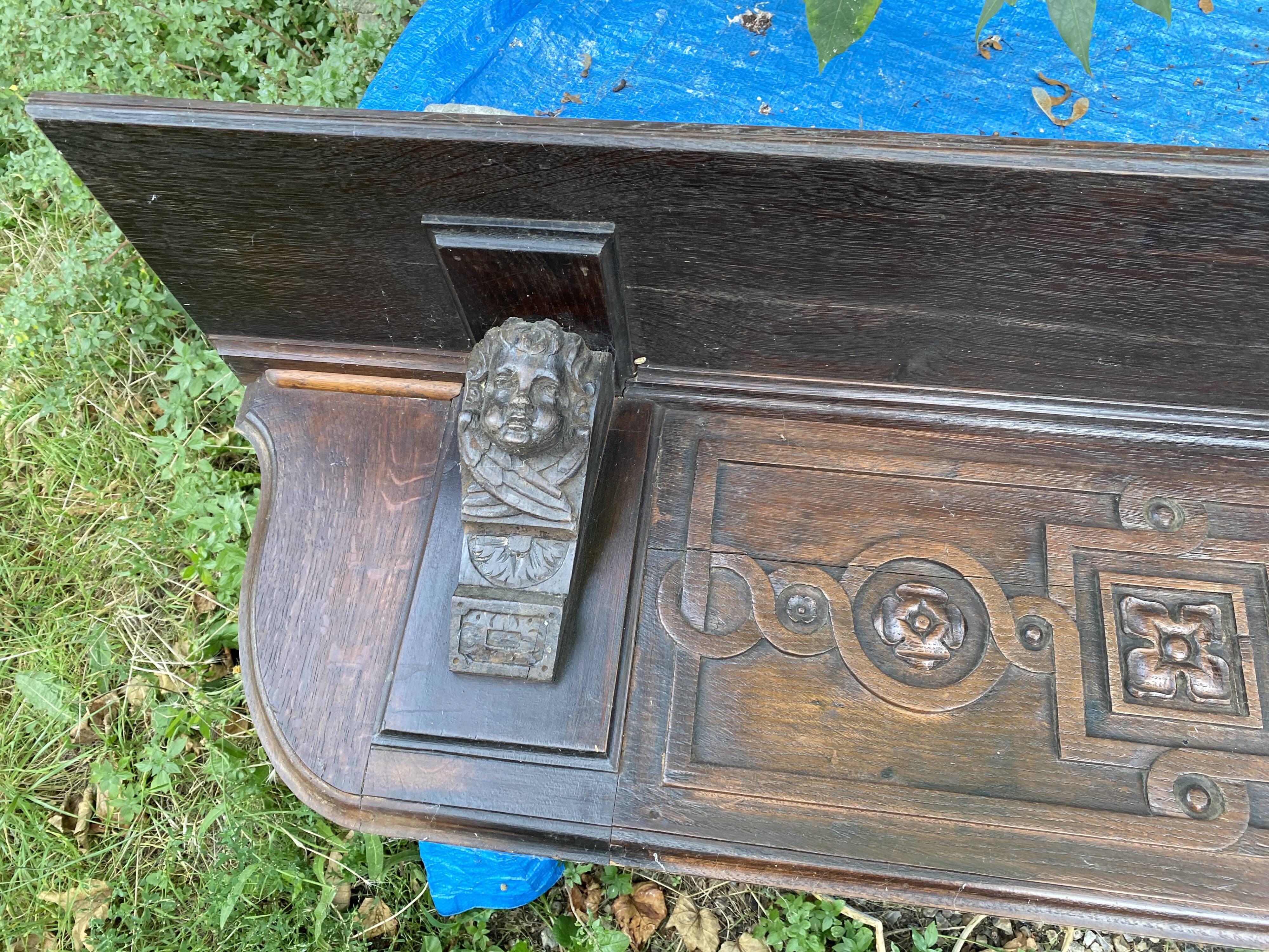 Large old solid wood shelf