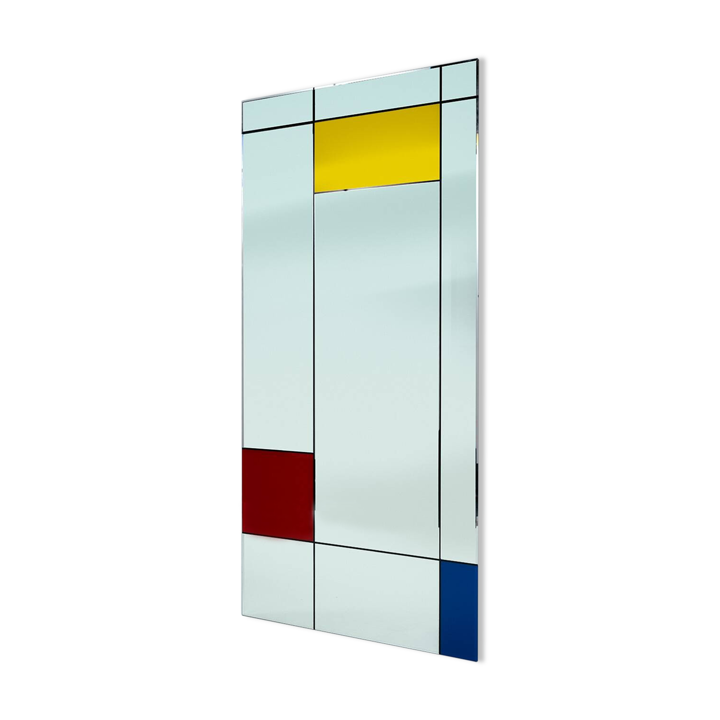 Piet Mondriaan De stijl art wall mirror by Rimadesio, Italy, 1980s