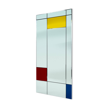 Miroir mural art De Stijl par Piet Mondrian par Rimadesio, Italie, années 1980.
