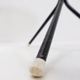 Table d'appoint milieu du siècle en bambou, métal et verre - Pays-Bas années 1960