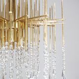 Brass and swarovsky crystals hanging lamp 1960