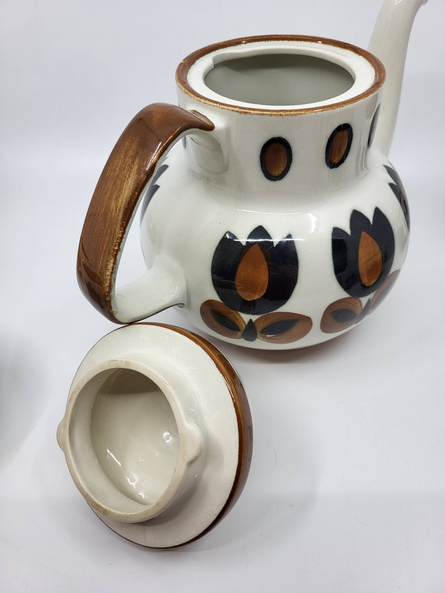 Boch la Louvière tea set, Kimono series, earthenware, Belgium 1970