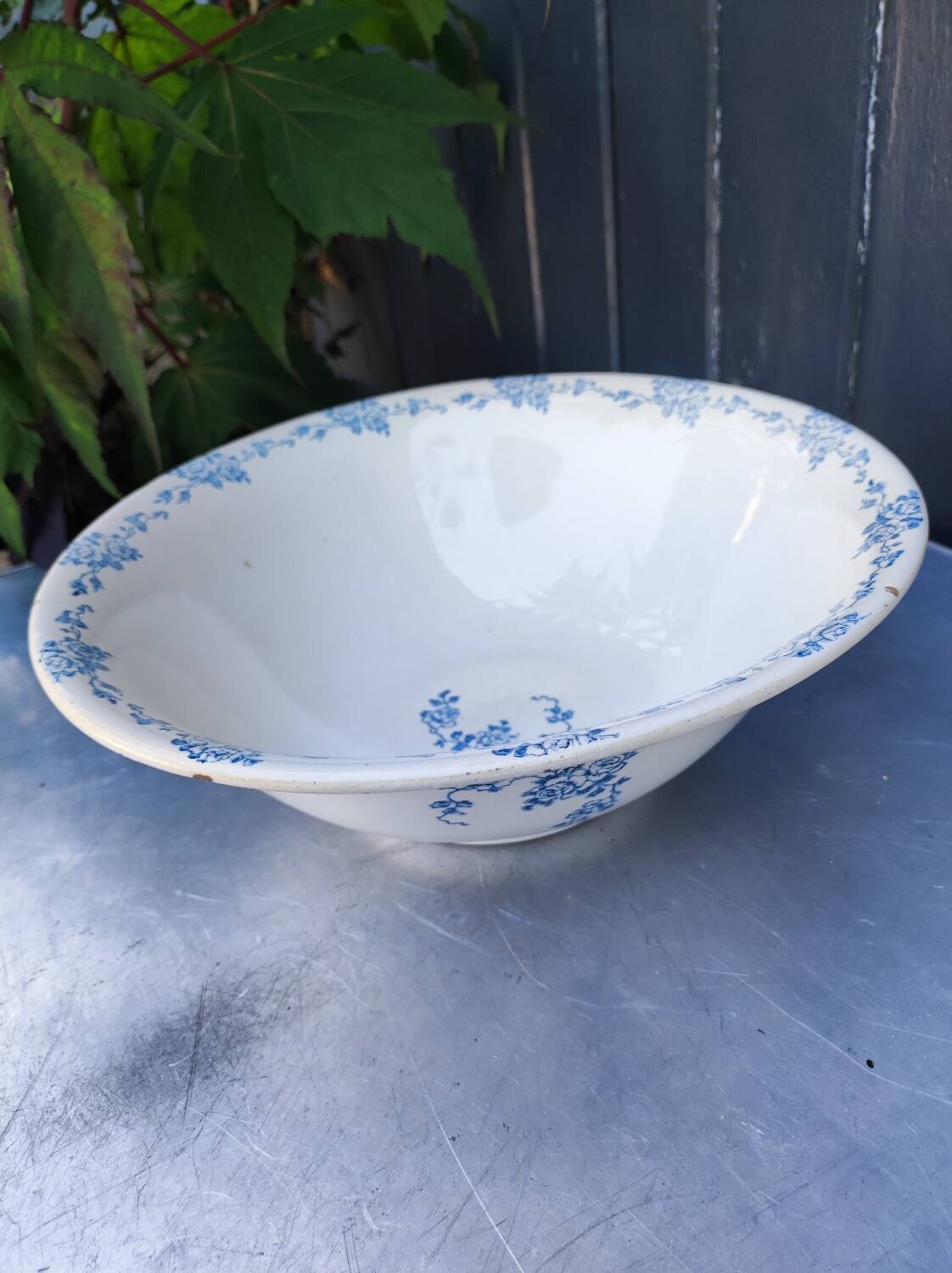 Antique salad bowl, Lyon earthenware