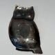 Brass Owl Catchall with Chiseled Feather Decoration. Italian Work in the