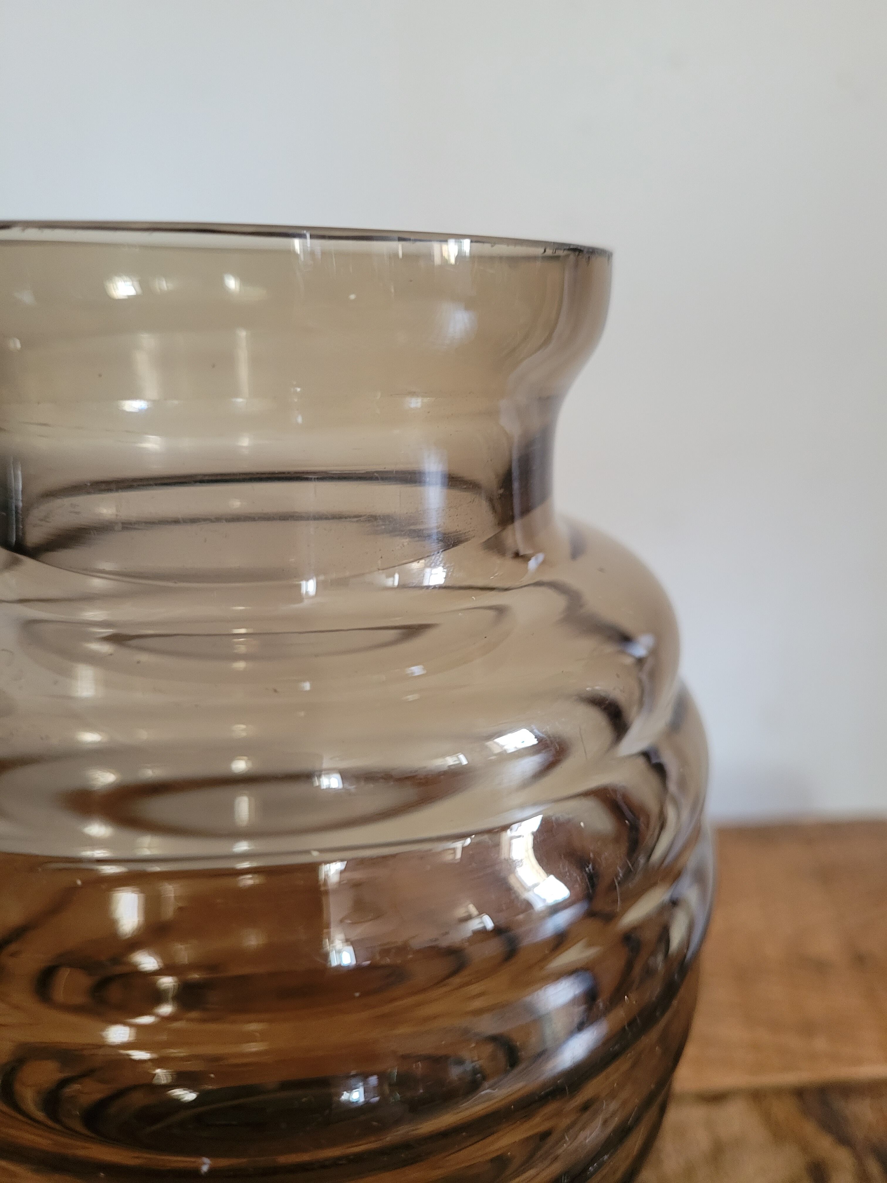 Smoked glass vase
