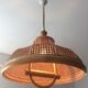 Vintage canning and rattan hagning lamp from the 1970s