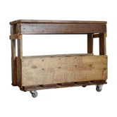 Door wooden bottles - wooden lockers on wheels