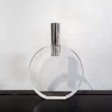 Acrylic glass vase and stainless steel, Italy, 1970s