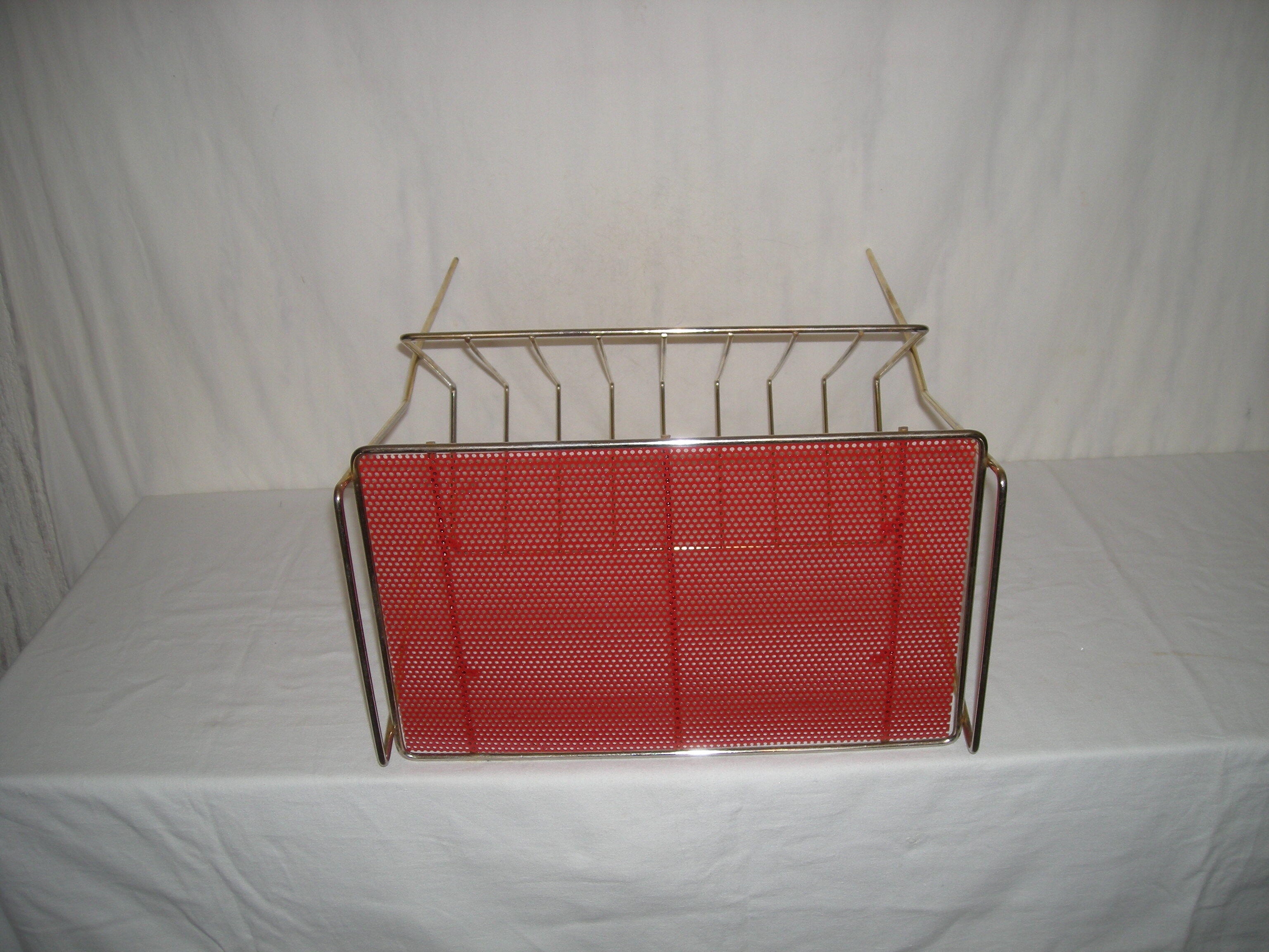 Side table with magazine holder from the 50s