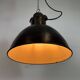 Industrial Bauhaus Black Enamel Pendant Light, 1930s