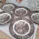 Set of 5 flat plates in English Iron Earth country decoration brown marli floral