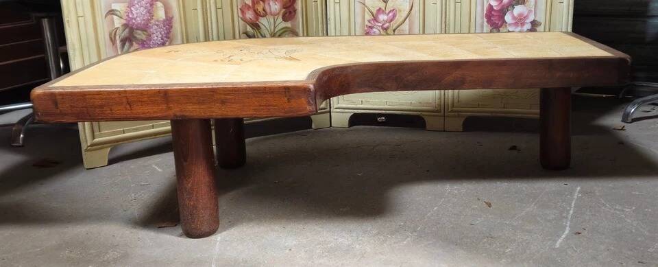 Biomorphic ceramic coffee table – signed Barrois – 1950s/60s