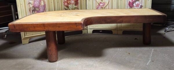 Table basse biomorphe en céramique – signée Barrois – années 50/60