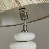 Cracked pebble lamp by François Châtain with its original lampshade, France 1970s
