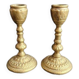 Beautiful little pair of bronze candlesticks