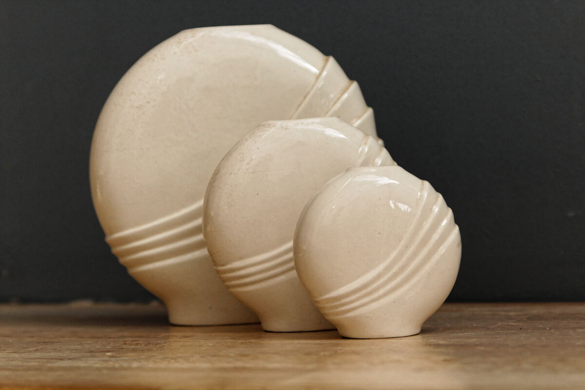 Series of 3 art deco vases