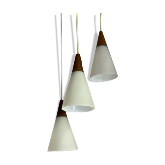 Trigniac Chandelier, Phillips Circa 1960, Three Laigle Lamps
