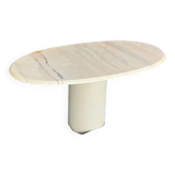 Marble and steel coffee table