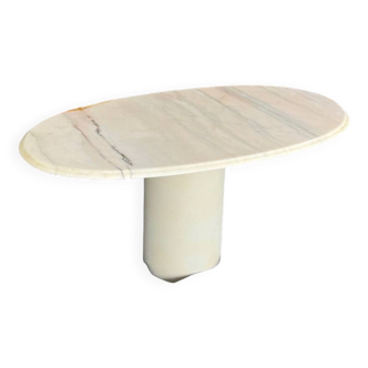Marble and steel coffee table
