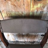 Series of 6 Scandinavian chairs in wood + gray skai, 70s vintage #a572