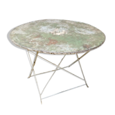 Ancienne table de jardin pliante en fer