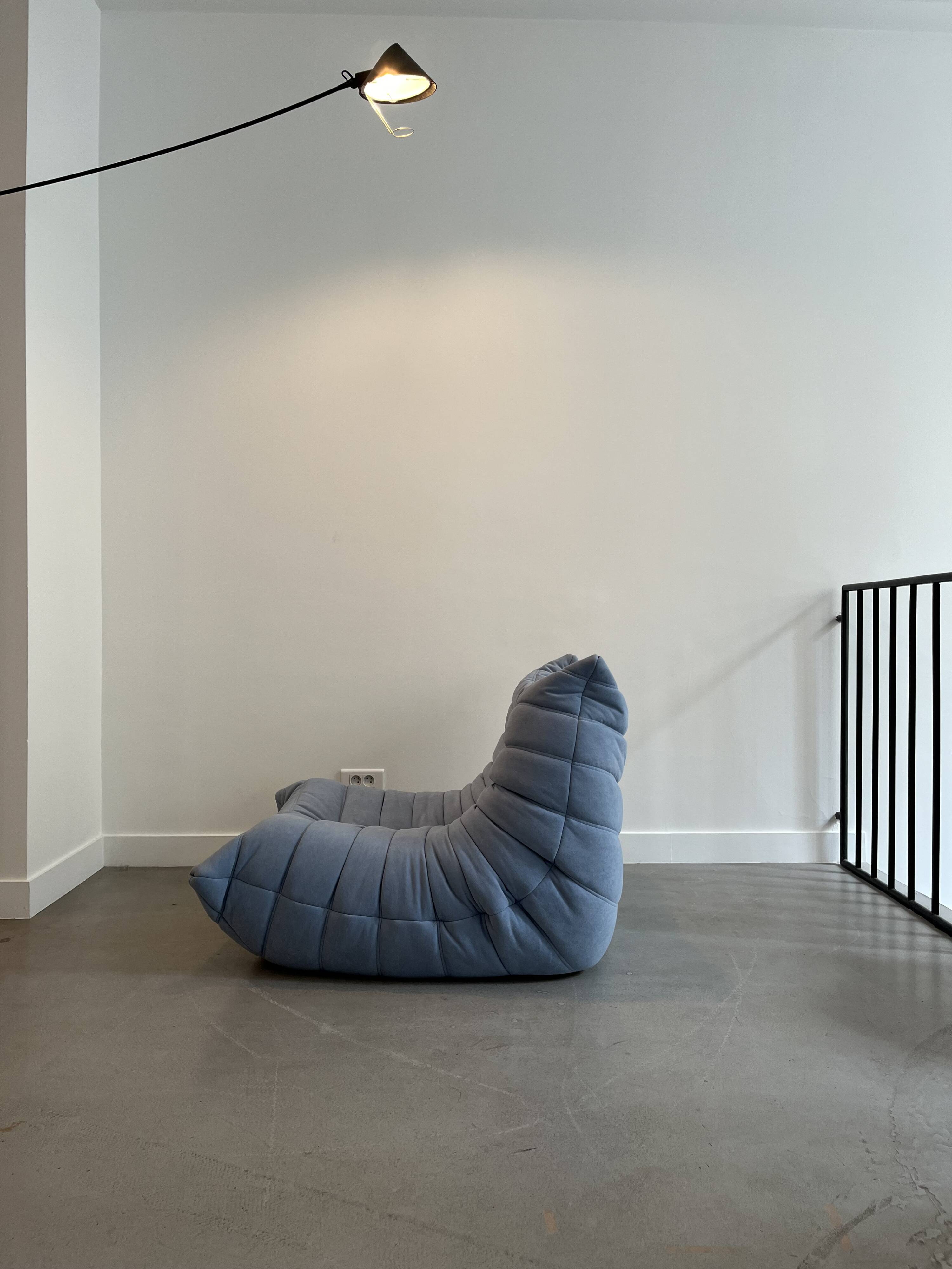 Blue Togo armchair by Michel Ducaroy for Ligne Roset