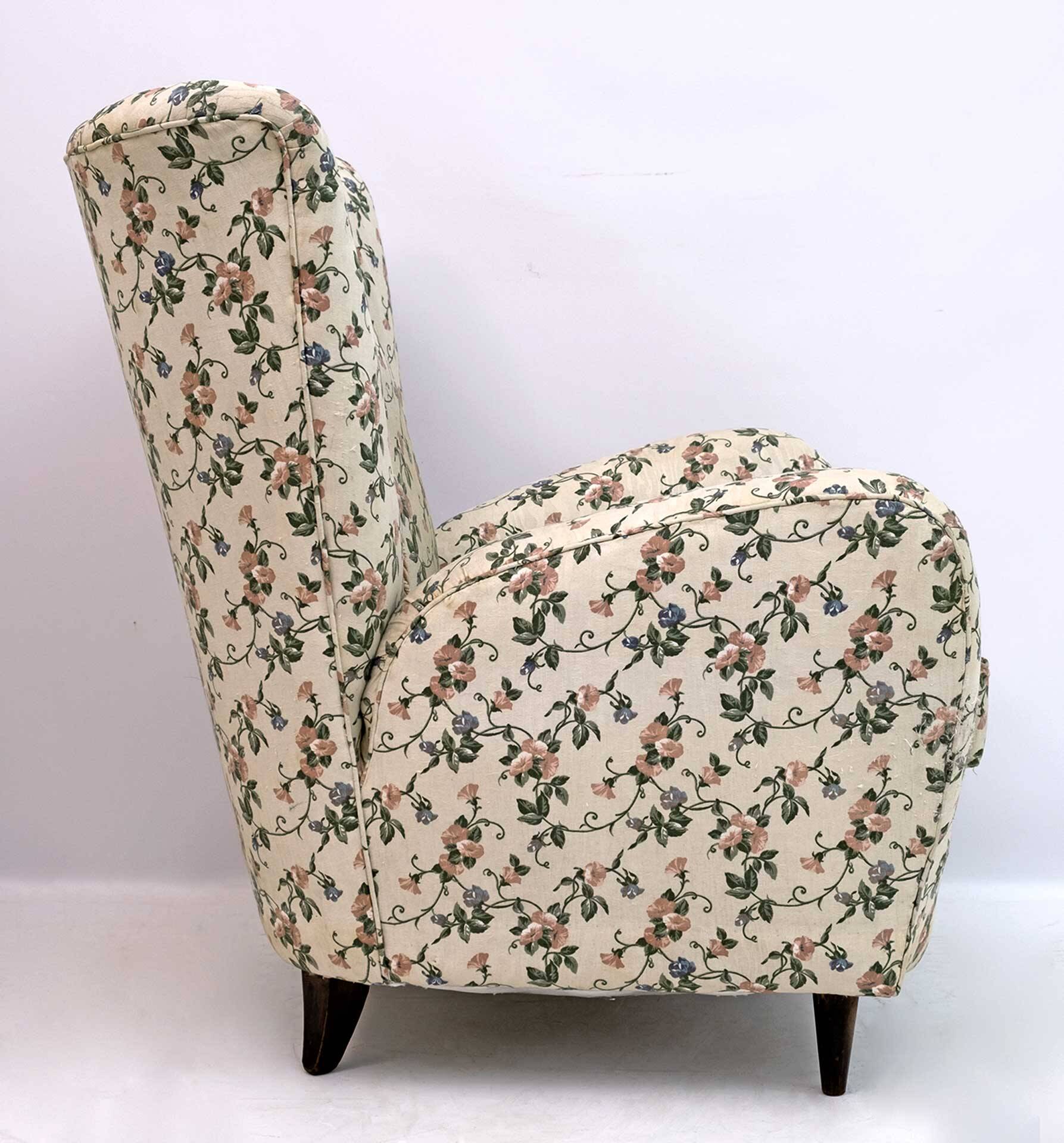 Paire de fauteuils italiens modernes du milieu du siècle de Paolo Buffa, années 1950