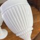 Footed glasses, white opaline chalices