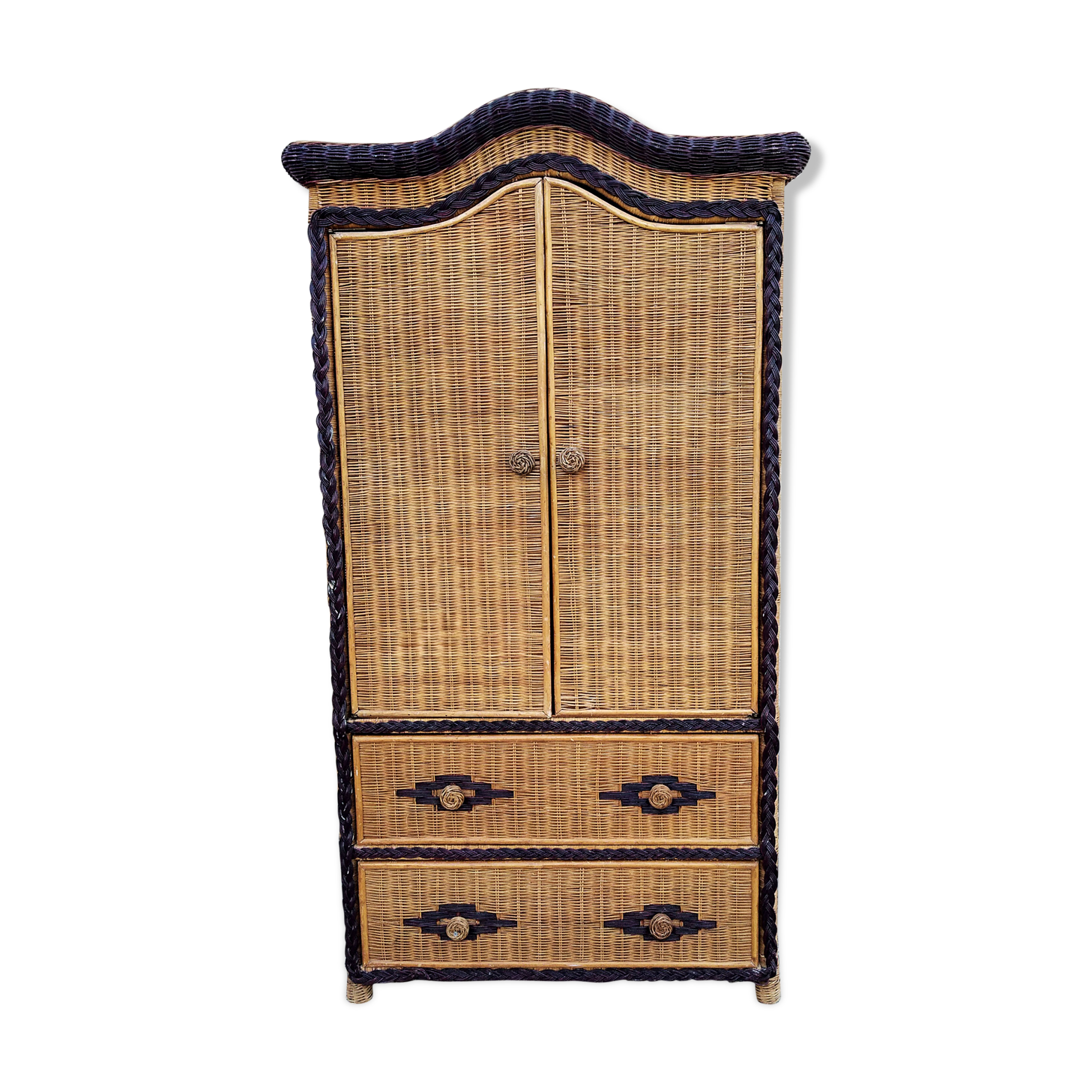 Armoire en rotin 1970