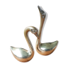 Duo brass swans