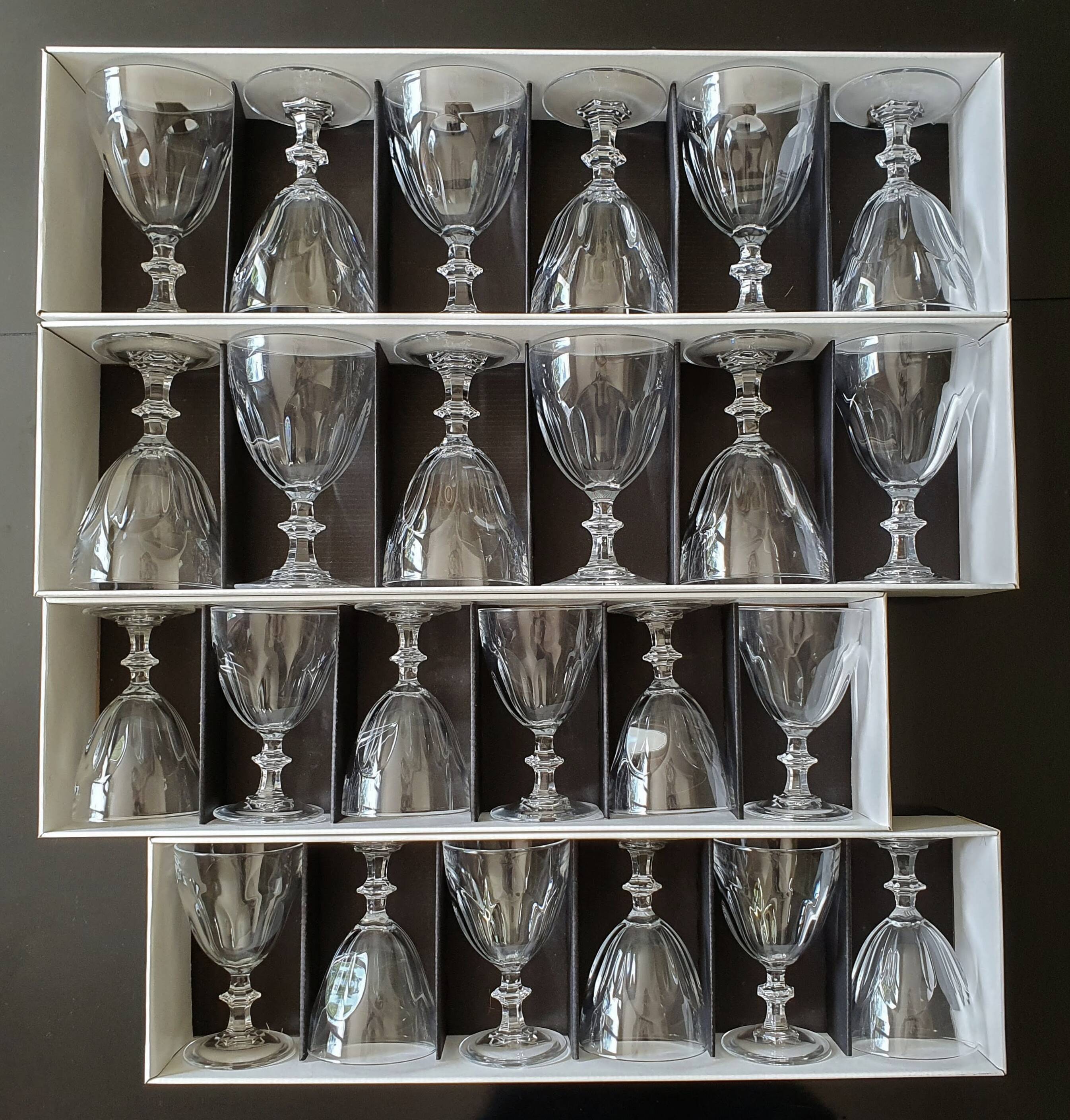 Vintage crystal glasses by Arques model Rambouillet