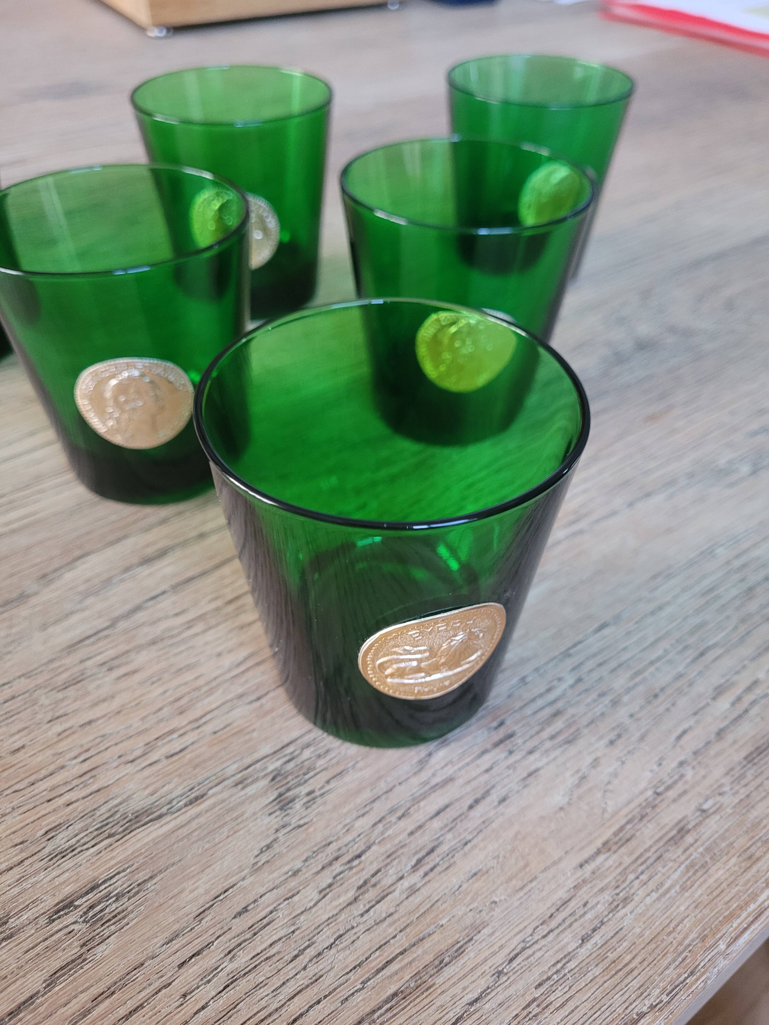 6 Vintage Byrrh / Dubonnet glasses