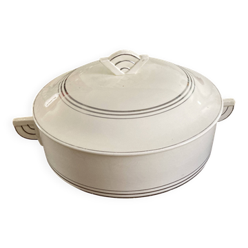 Soupière Art déco - blanc crème