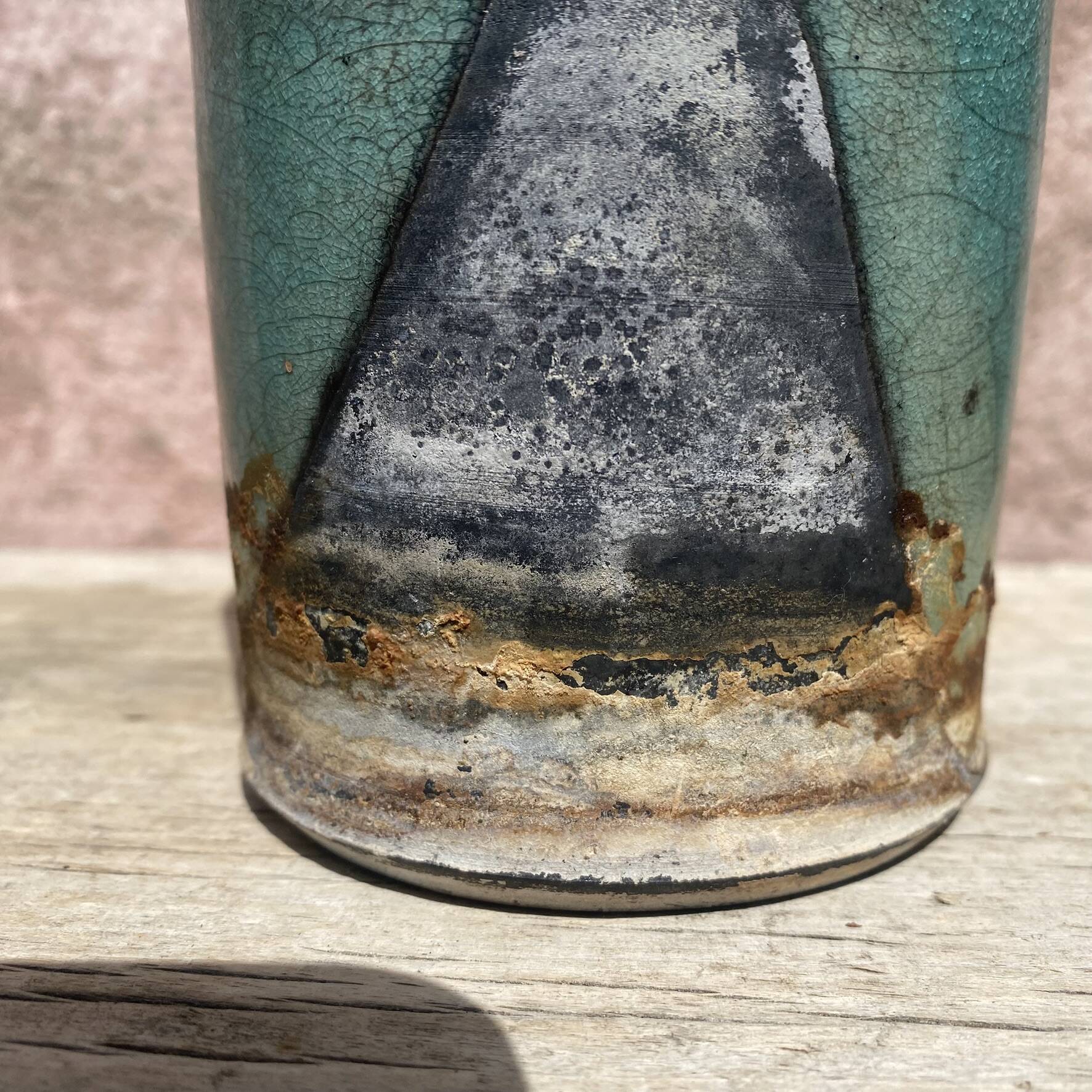 Handcrafted Raku ceramic vase