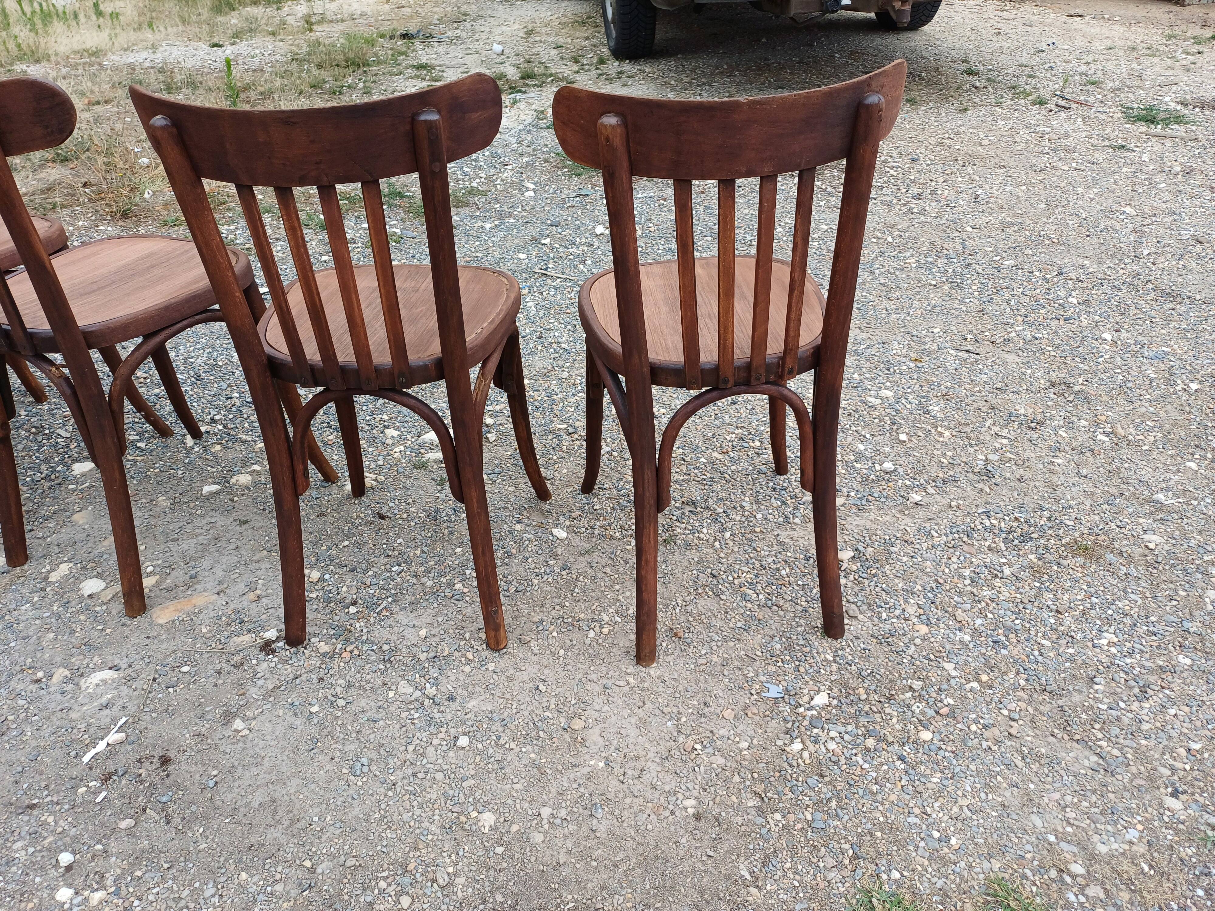 5 Thonet wooden bistro chairs