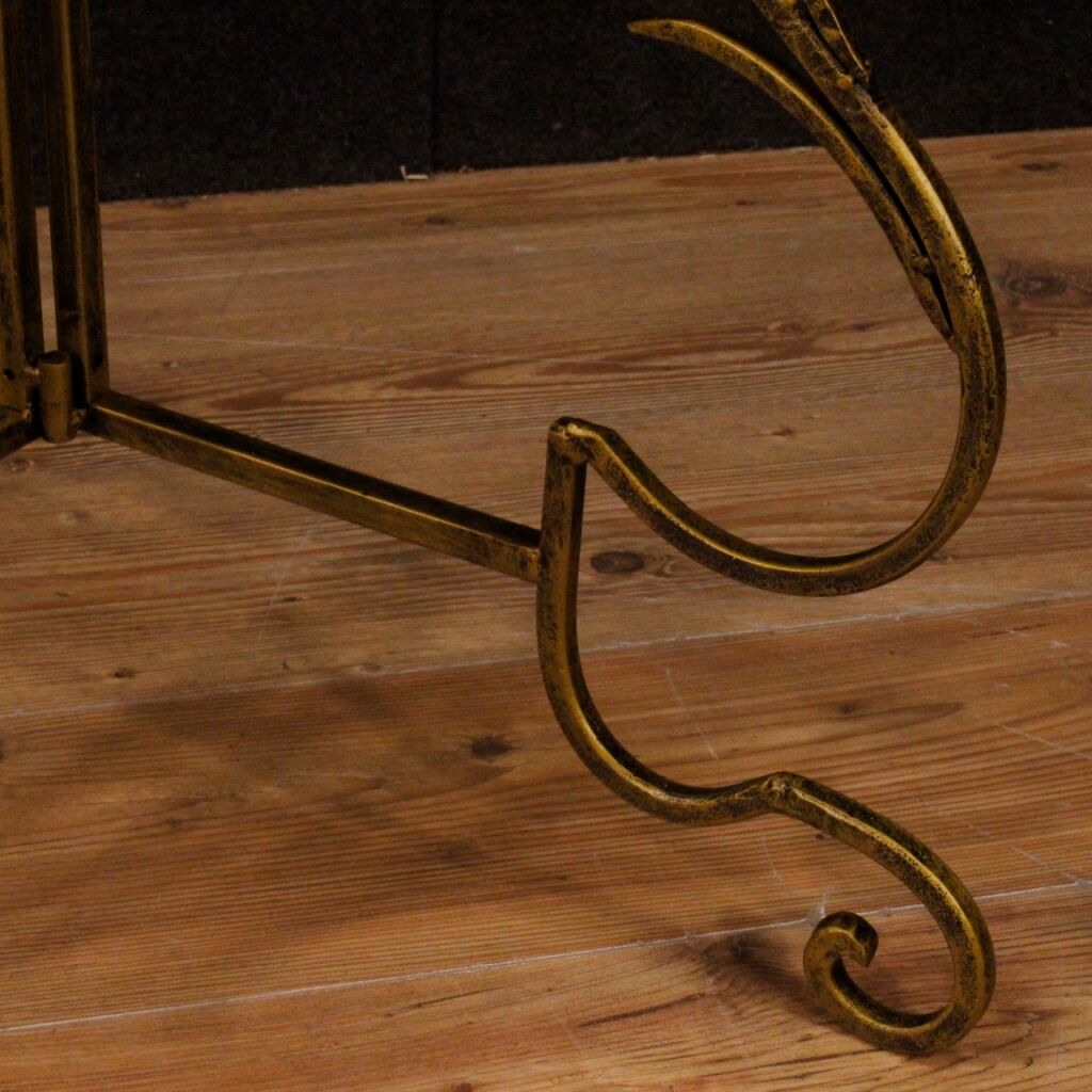 Console French half-moon of metal and marble